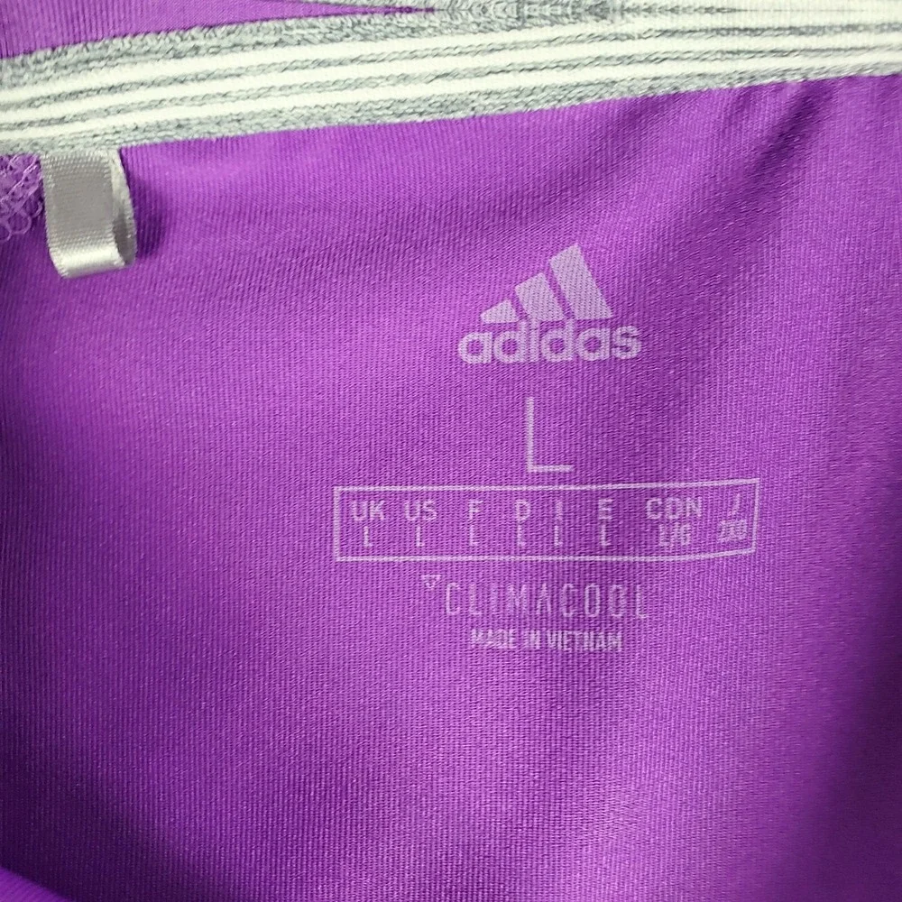 Adidas Golf Polo Shirt Mens Size Large Purple Athletic Clima Cool Casual Outdoor